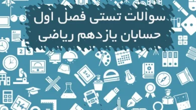 سوالات تستی فصل اول حسابان یازدهم ریاضی