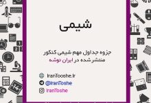 جدول های مهم شیمی کنکور
